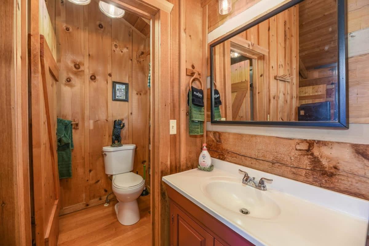 View! Cozy, Private, Fireplace, Hot Tub Log Cabin, Honeymoon! セバービル エクステリア 写真